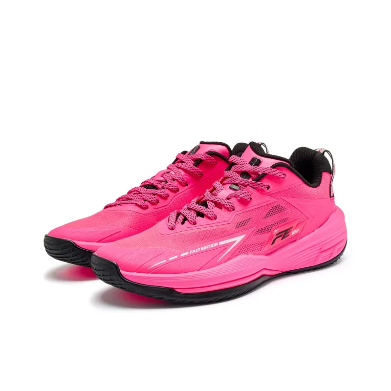 QIAODAN TEAM Coverage Grip Lightweight Breathable Low Top Basketball Shoes Women's Pink Black-2