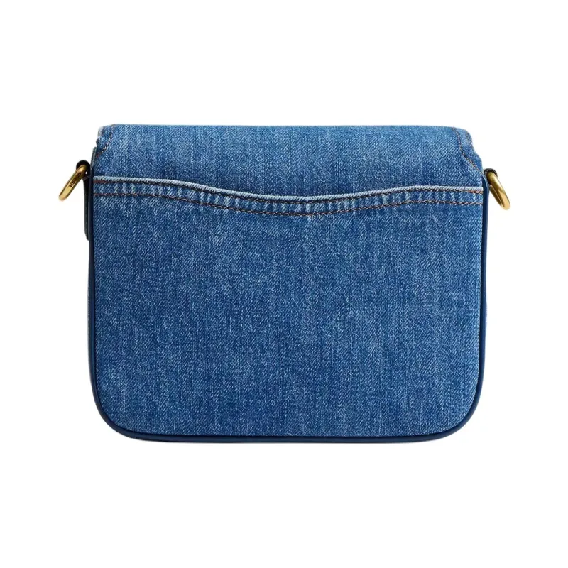 COACH Cassie Denim With Calfskin Shoulder Bag Crossbody Bag Handbag Small Size Women's Dark Blue-2