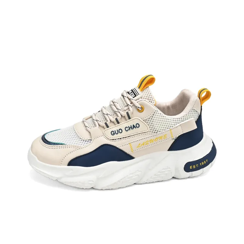 JKEM Cushioned Slip Resistant Abrasion Resistant Low Top Chunky Sneakers Men's-1