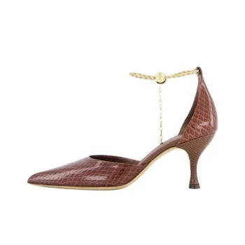 FERRAGAMO Slim Heel High Heels Women's Dark Brown