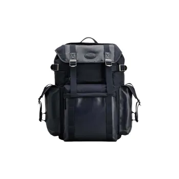 TOD'S Fabric With Leather Backpack Medium Size Men's Blue