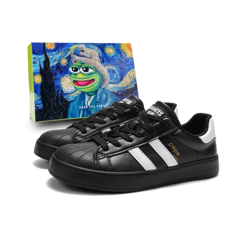 Pepe The Frog Low Top Skateboard Shoes Unisex-0