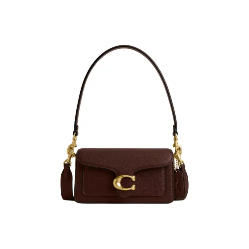 COACH Tabby Leather Shoulder Bag Small Size Women's Maple