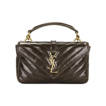 SAINT LAURENT Leather Shoulder Bag Mini Women's Light Musk