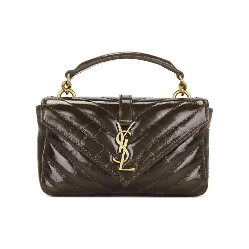 SAINT LAURENT Leather Shoulder Bag Mini Women's Light Musk
