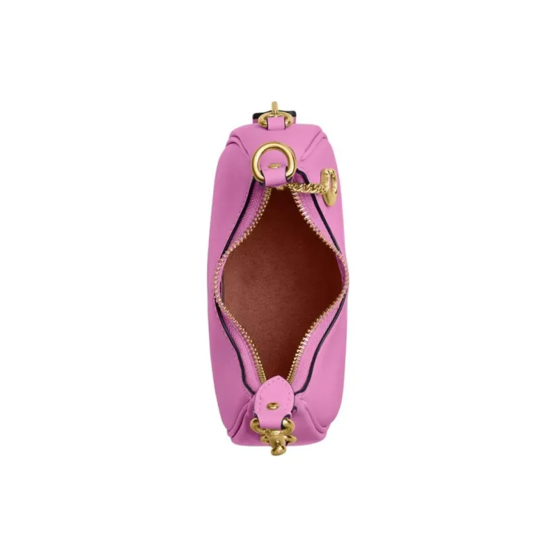 COACH JONIE Glove Tanned Leather Crescent Bag Shoulder Bag Crossbody Bag Handbag Mini Women's Fuchsia-4