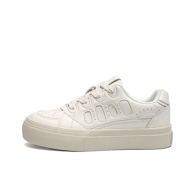 Than Than Me Low Top Skateboard Shoes Women's Beige-0