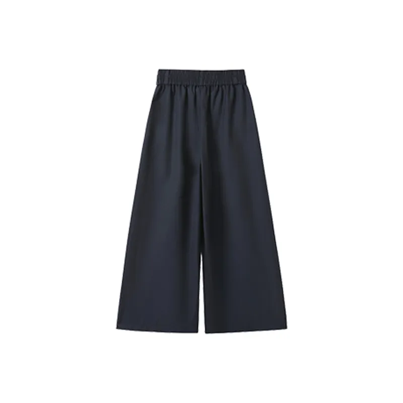 OURUOKE Casual Pants Women's Navy Blue-1
