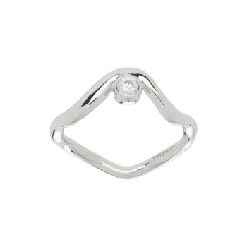 Maria Black Cubic Zircon Recycled Sterling Silver Rhodium Plated Rings Unisex Silver