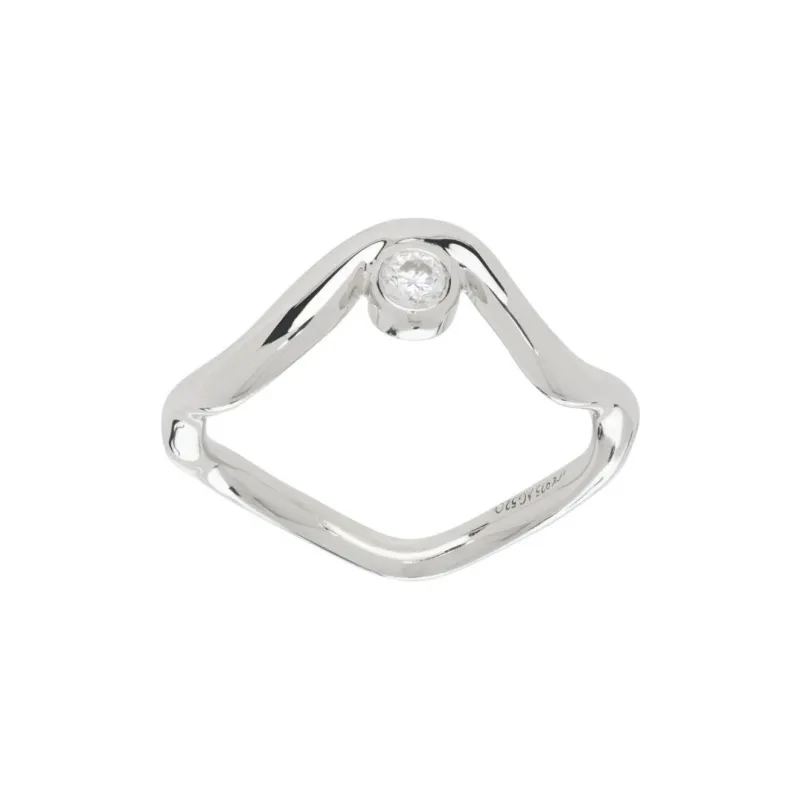 Maria Black Cubic Zircon Recycled Sterling Silver Rhodium Plated Rings Unisex Silver-0