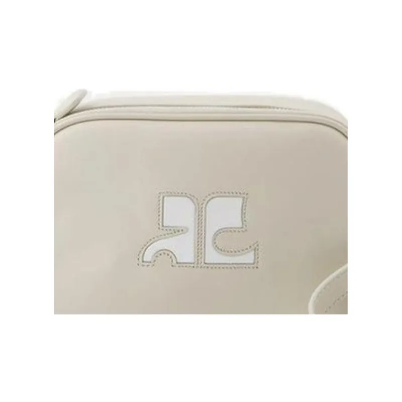 COURREGES Leather Shoulder Bag, Crossbody Bag Regular Women's Gray-5