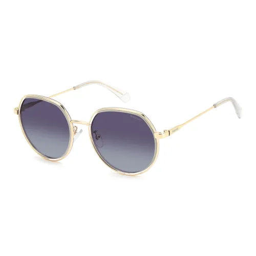 Polaroid Metal Round Sunglasses Unisex Gold