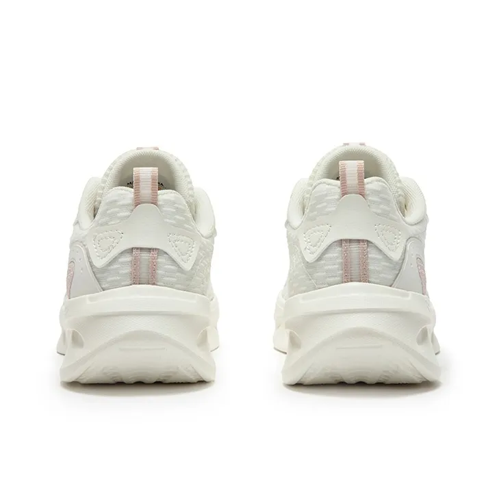 361° Anti Slip Wear Resistant Low Top Casual Running Shoes Women's White Fresh Pink-3