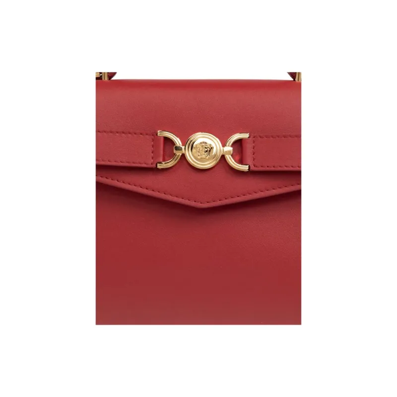 VERSACE Calfskin One Shoulder Handbags Women's Red-3