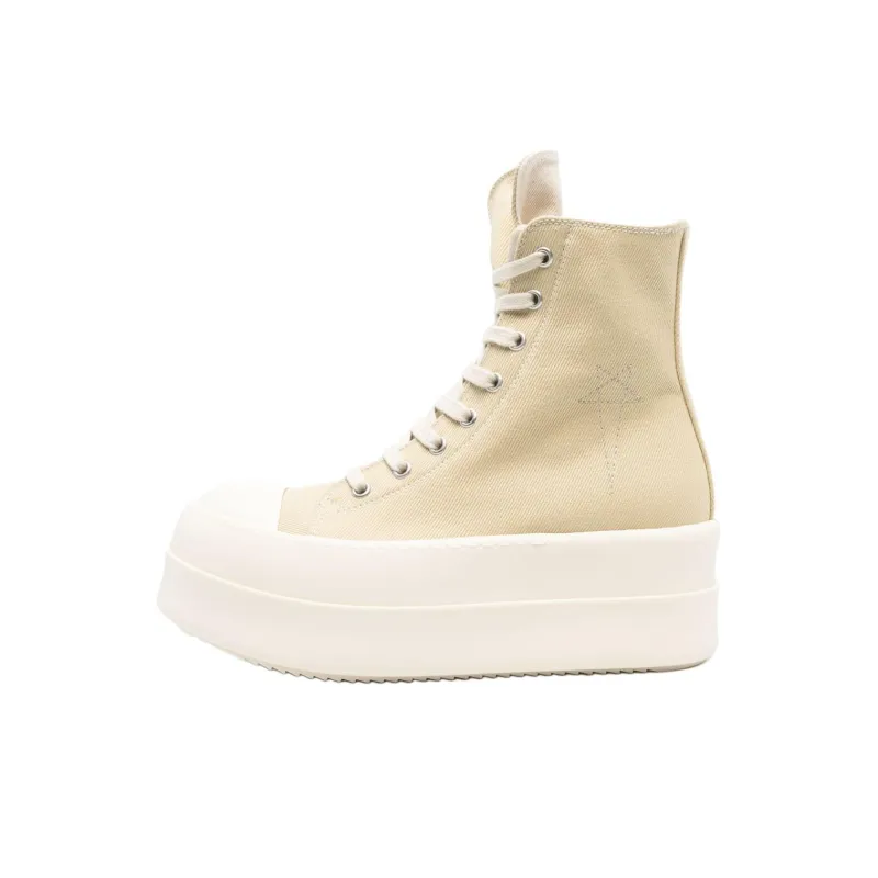 Rick Owens DRKSHDW Hollywood High Top Canvas Shoes Women's Beige-0