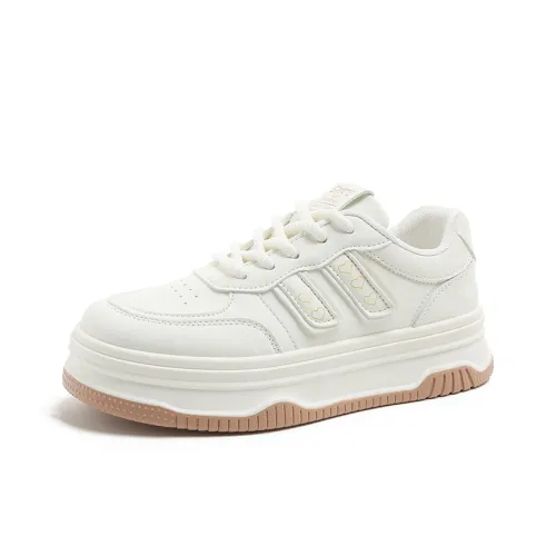Lycakington Non slip Breathable And Wear resistant Low Top Skateboard Shoes Women's Beige