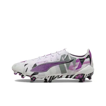 PUMA Ultra 5 FG Rubber Long Studs Anti Slip Wear Resistant Soccer Shoes Men's Gray White