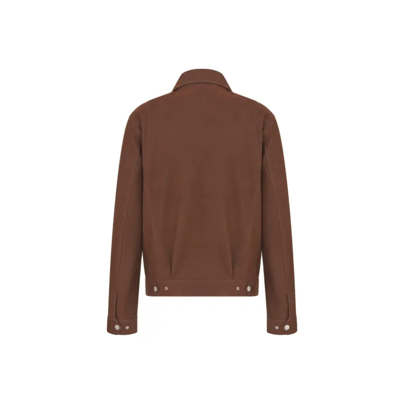 DIOR SS25 Summer Men's Clothing Collection Leather Jacket Men's Brown-1