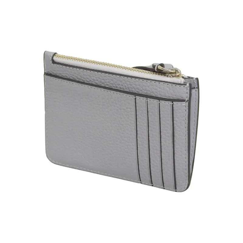 Kate Spade Litchi Grain Leather Card Holder Trumpets Women's Gray-2