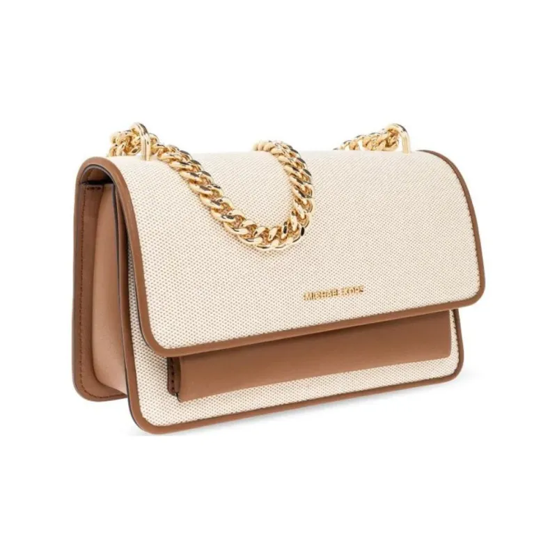 MICHAEL KORS Cotton Crossbody Bag, Shoulder Bag Women's Beige Brown-1