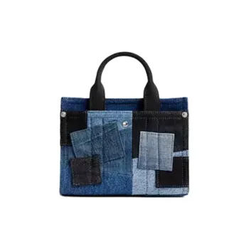 COACH Cargo Denim Tote Bag, Shopping Bag, Handbag Small Size Women's Blue