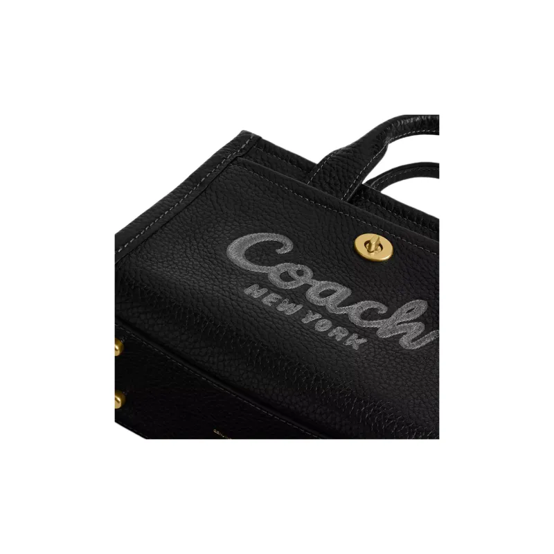 COACH Cargo Pebble Leather Tote Bag, Shopping Bag, Shoulder Bag, Crossbody Bag, Handbag Trumpets Women's Black-5