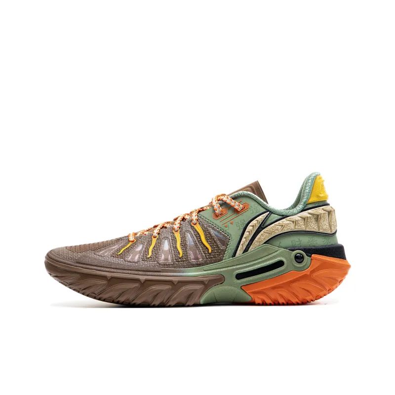 LiNing Jie Ao 2 Anti Slip And Wear Resistant Breathable Low Top Basketball Shoes Men's Brown Green-0