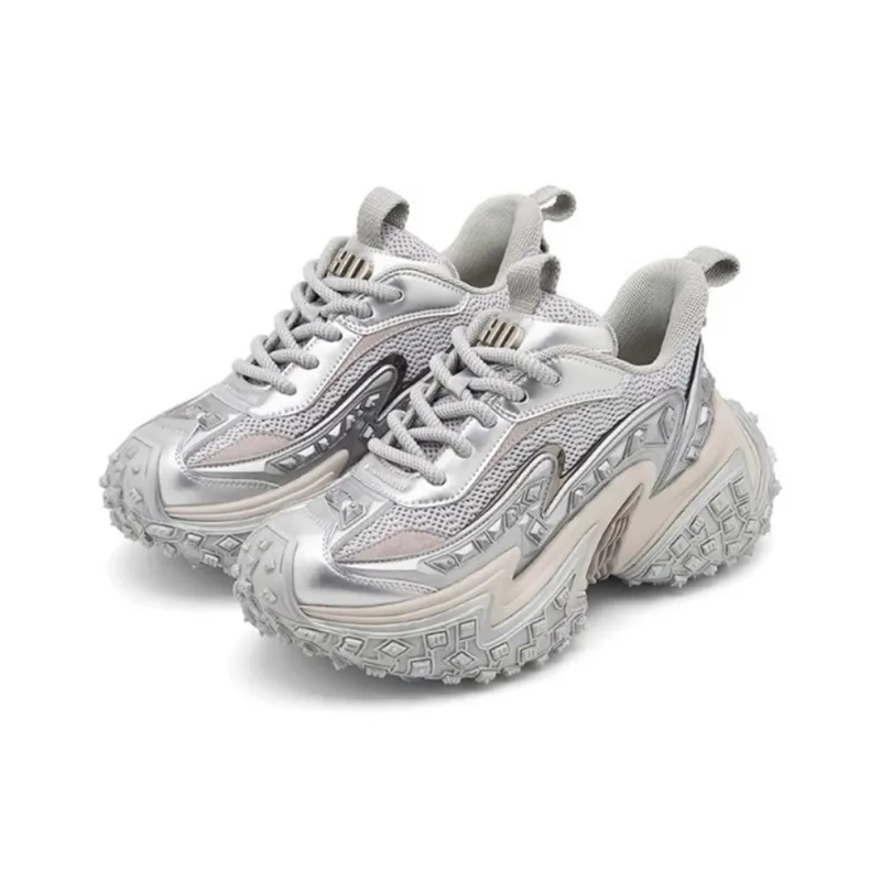 Ruomini Anti Slip And Wear Resistant Height Increasing Low Top Chunky Sneakers Unisex-1