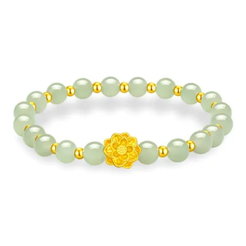 Old Qingyun Silver Building Hetian Jade Bracelets Pale Greenish White Jade Unisex