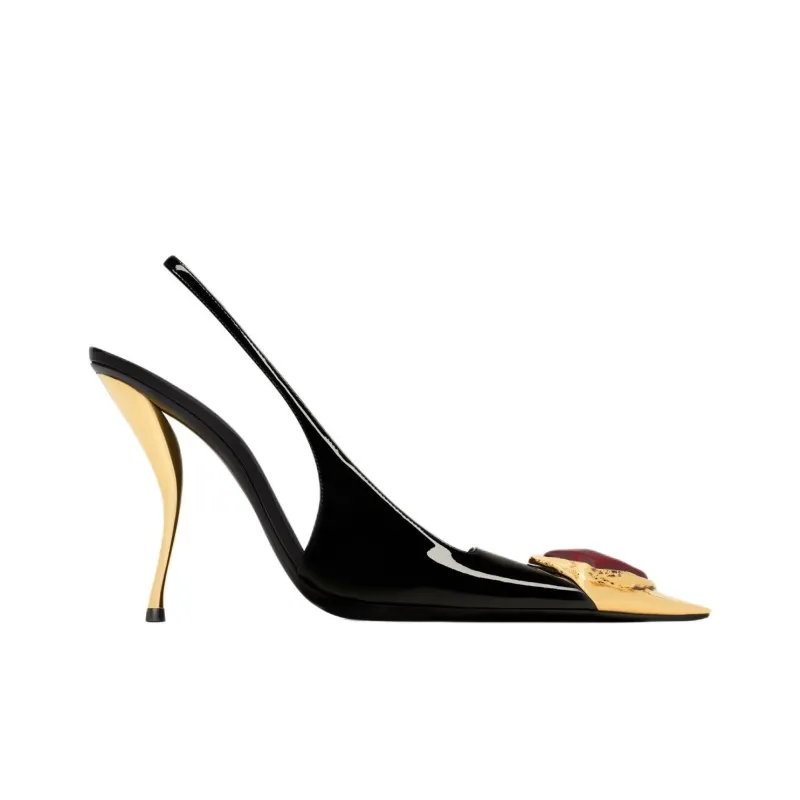 SAINT LAURENT LOULOU Slim Heel High Heels 11cm Women's Black-1