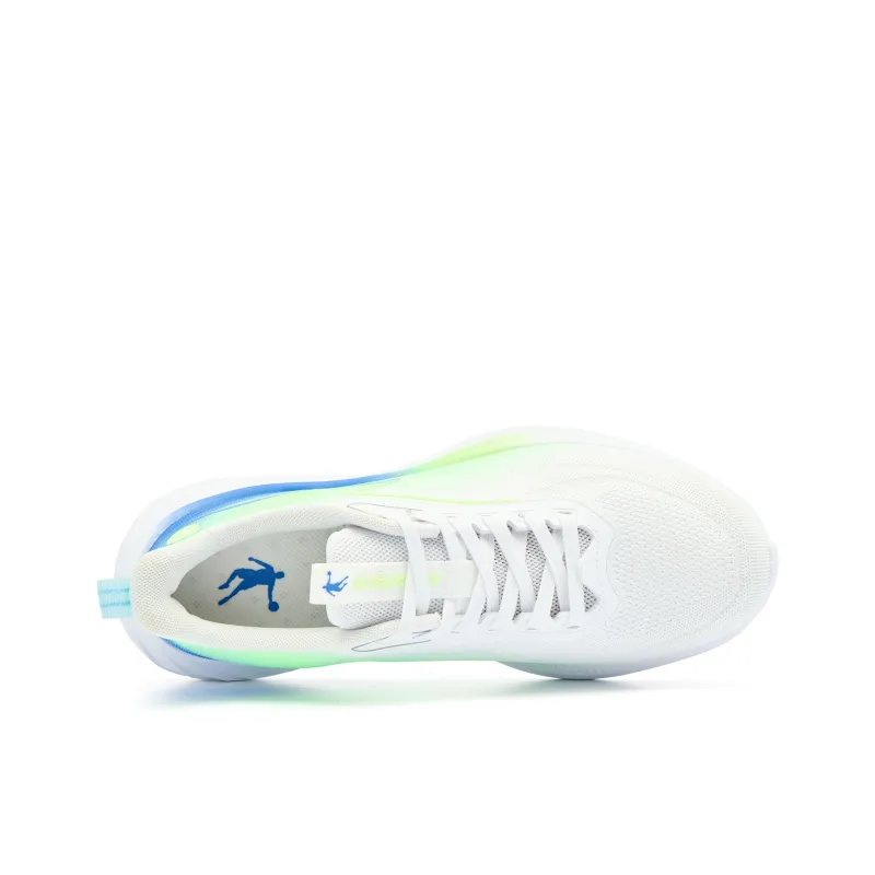 QIAODAN Cushioned Slip Resistant Abrasion Resistant Low Top Casual Running Shoes Men's White Green-3