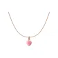 Rhodonite Heart Pendant+O Letter Chain