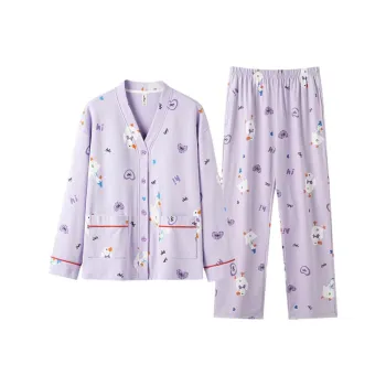 ZAO FU NIAO Pajama Set Women's Elegant Purple