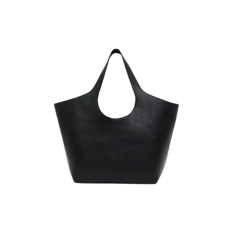 Anine Bing Cow Leather Tote Bag, Shopping Bag, Handbag Medium Size Women's Black-1