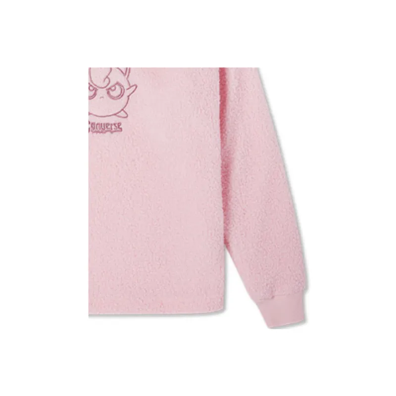 Converse X POKEMON Jigglypuff Sherpa Crewneck Sweatshirt Pink-2