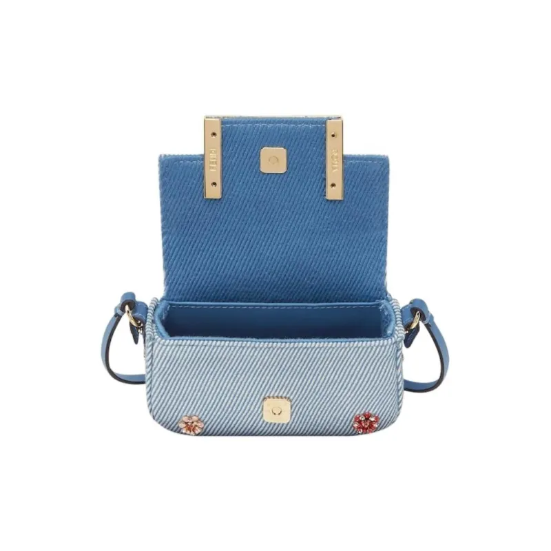 FENDI Baguette Denim Bag Accessory Extra Mini Women's Blue-3