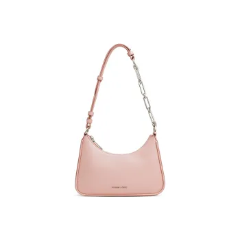 CHARLES&KEITH PU Shoulder Bag Small Size Women's Cream Milk White/Noir Black/Light Pink Light Pink