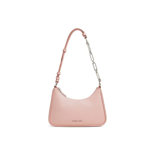 CHARLES&KEITH PU Shoulder Bag Small Size Women's Cream Milk White/Noir Black/Light Pink Light Pink