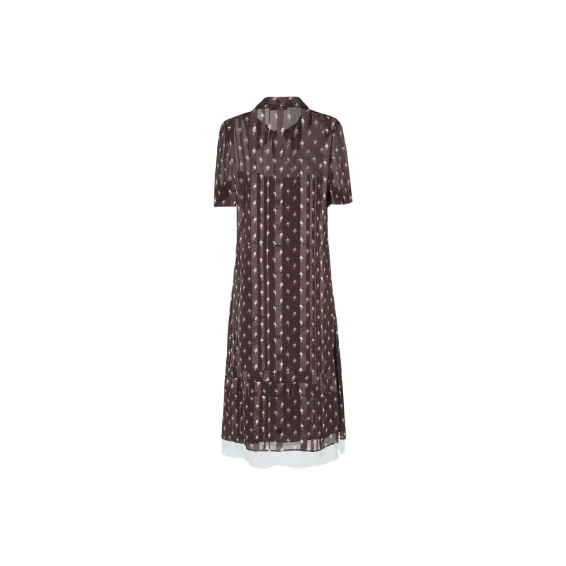 FENDI Short Sleeved Dresses Women's Brown-1