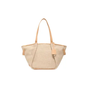 TUMI Fabric Tote Bag Shopping Bag Shoulder Bags Medium Size Women's Natural Sand Color