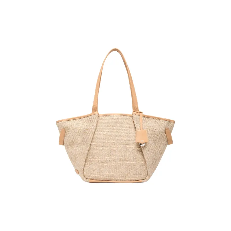 TUMI Fabric Tote Bag Shopping Bag Shoulder Bags Medium Size Women's Natural Sand Color-0