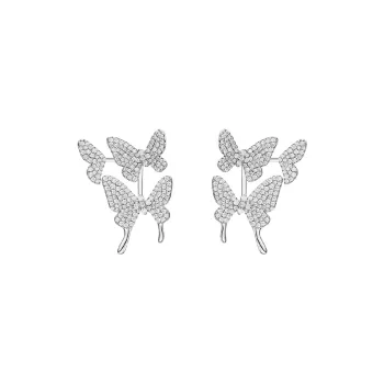 HEFANG Garden 925 Sterling Silver Butterfly Dream Hoop Earrings Women's