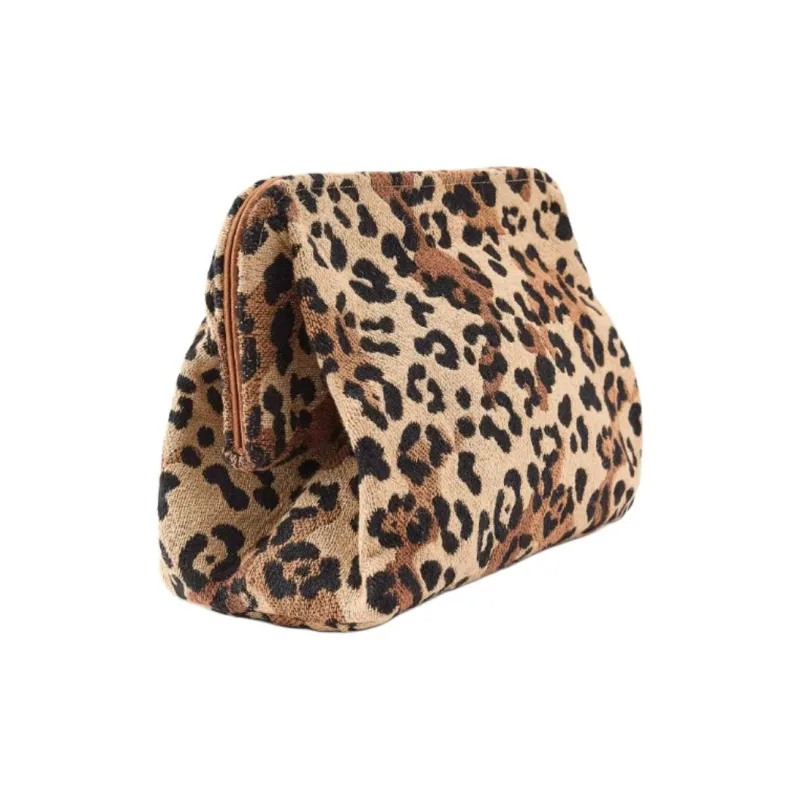 ZARA Cotton Clutch Small Size Women's Brown-1