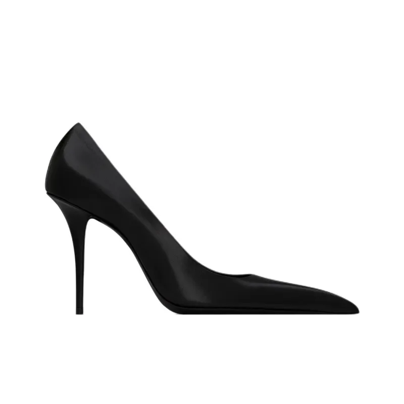 SAINT LAURENT Élysée Slim Heel High Heels 10.5cm Women's Black-1