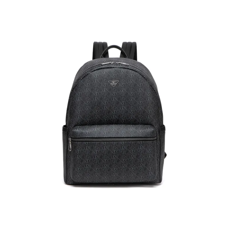 SEPTWOLVES PVC Polyvinyl Chloride Backpack Men's Black-0