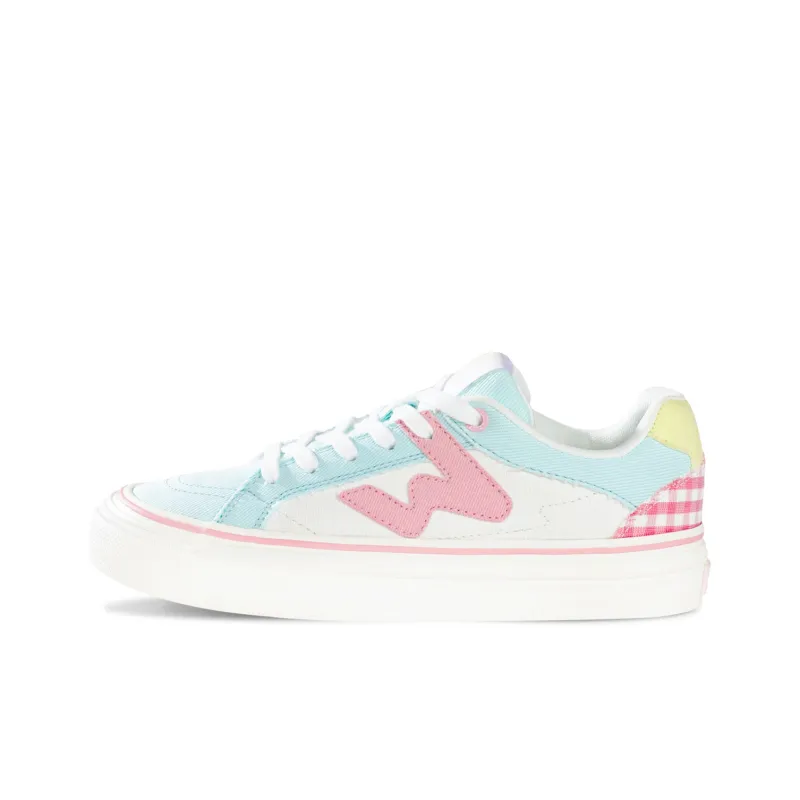 Ollieskate Wear Resistant Lightweight And Balanced Low Top Skateboard Shoes Unisex White Blue Pink-0