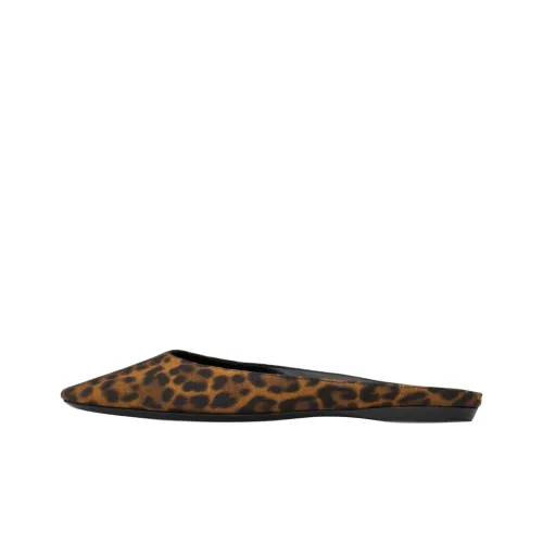 SAINT LAURENT Slip Resistant Wrap toe Slippers Women's Leopard Print