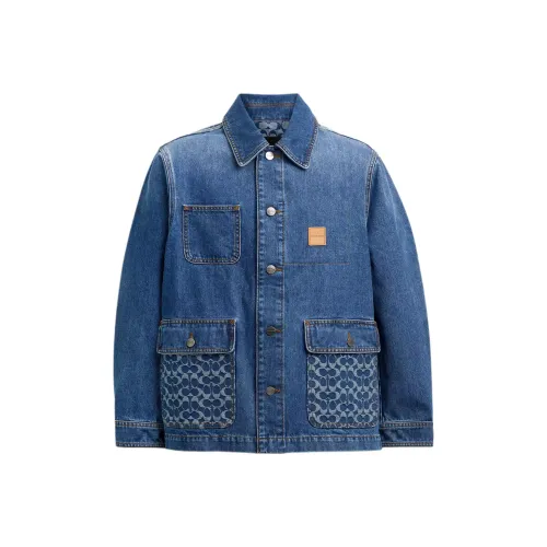 COACH Denim Jackets Men Blue