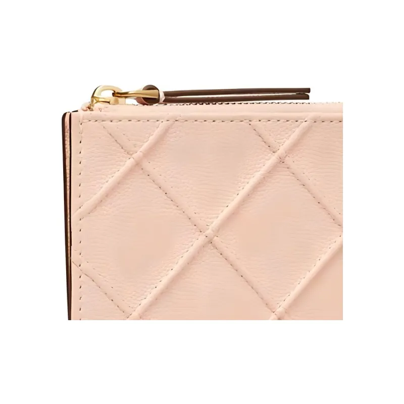 TORY BURCH Embossed Leather Card Holder Women's Pink-4