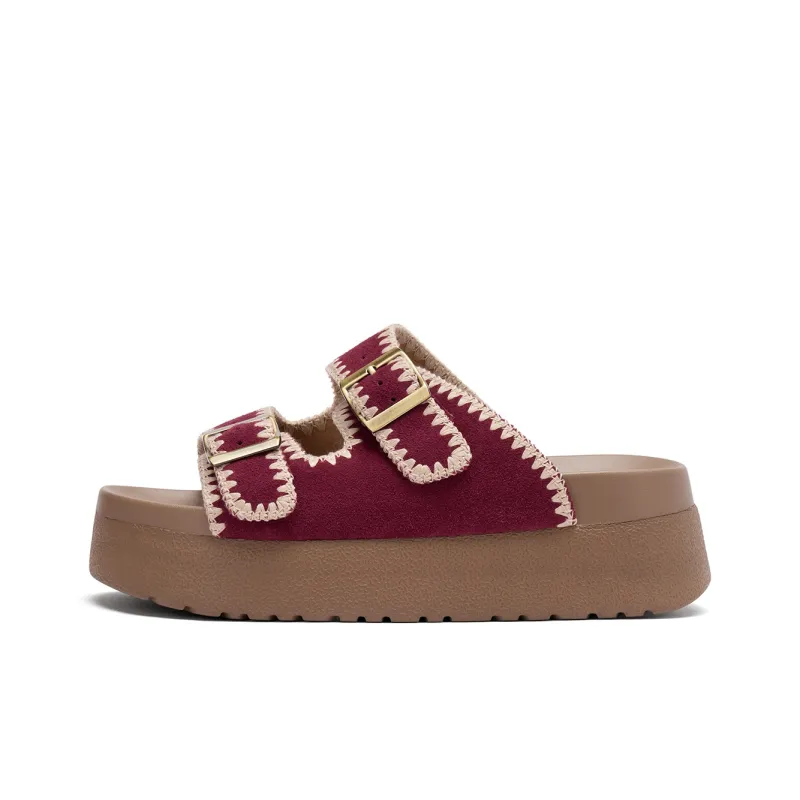 Hotwind Biscuit Boken Collection Slip Resistant Abrasion Resistant Slide Slippers Women's-15